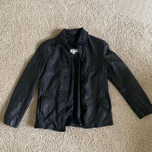 Liz Claiborne black leather jacket | size: s